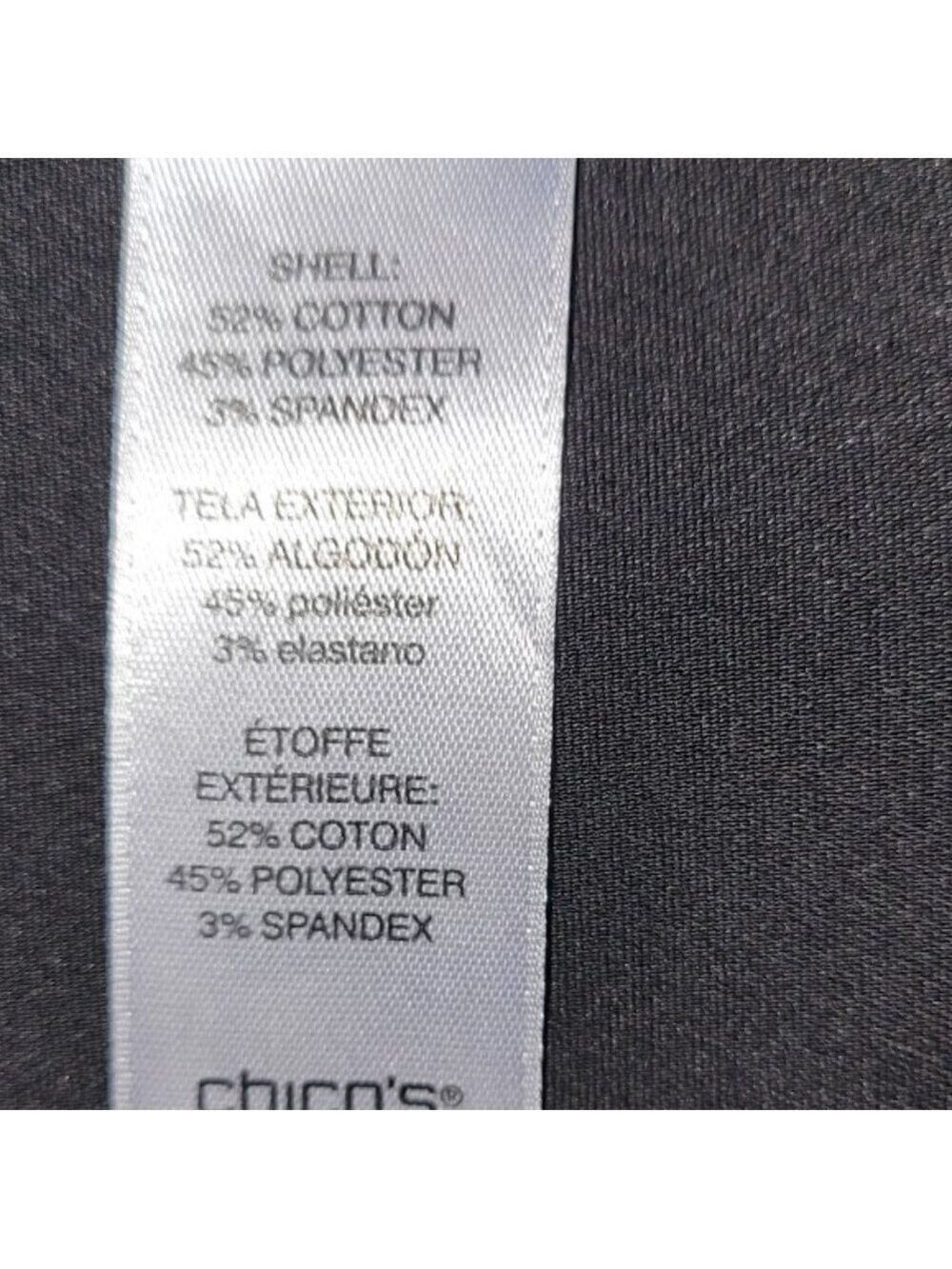 Chico's Fabulously Slimming Cropped Pants Black Cotton Stretch Blend Woman's L - Picture 8 of 10